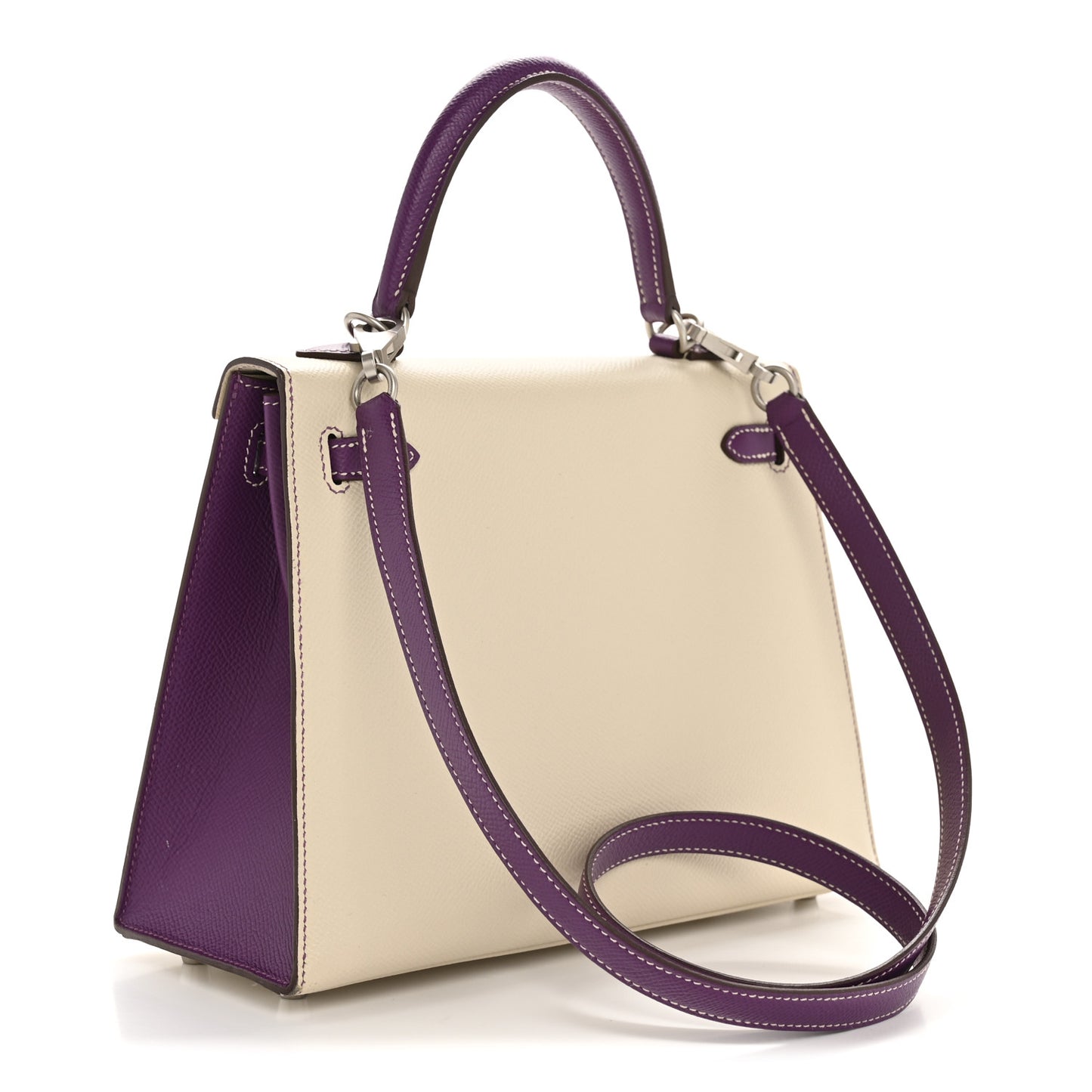 Epsom Bi-Color Horseshoe Kelly Sellier 25 Craie Anemone