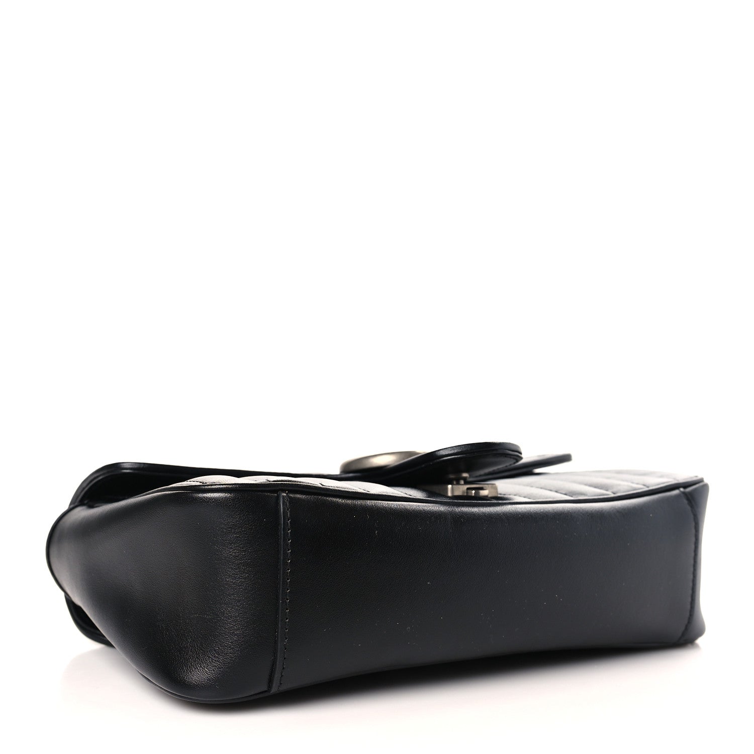 Gucci Calfskin Matelasse Aria Small GG Marmont Shoulder Bag Black 4 of 8