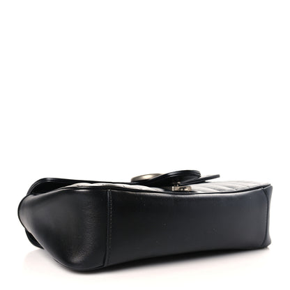 Gucci Calfskin Matelasse Aria Small GG Marmont Shoulder Bag Black 4 of 8