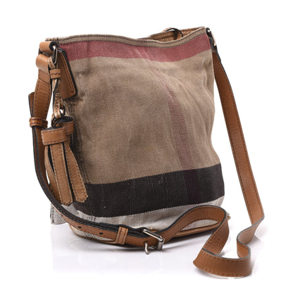 Burberry Canvas Mega Check Mini Ashby Tassel Crossbody Saddle Brown 2 of 10