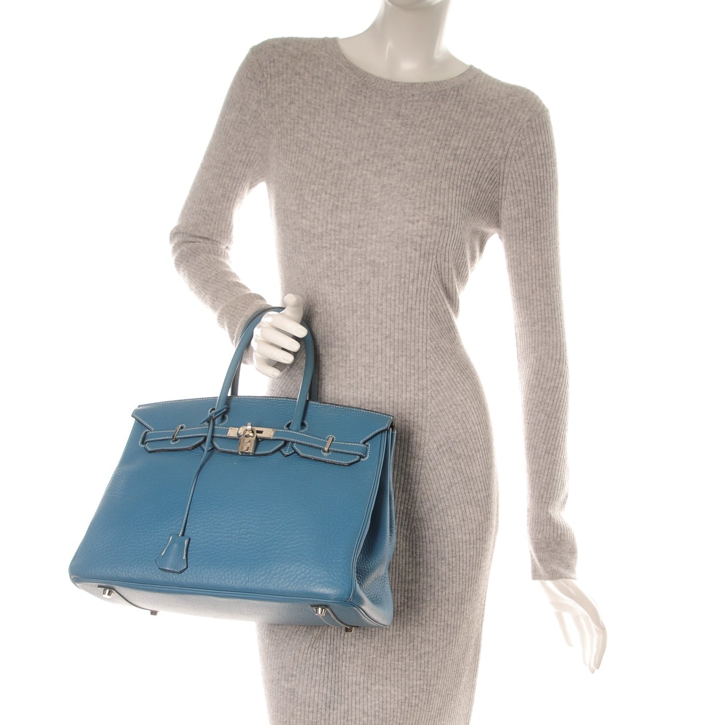Taurillon Clemence Birkin 35 Blue Jean
