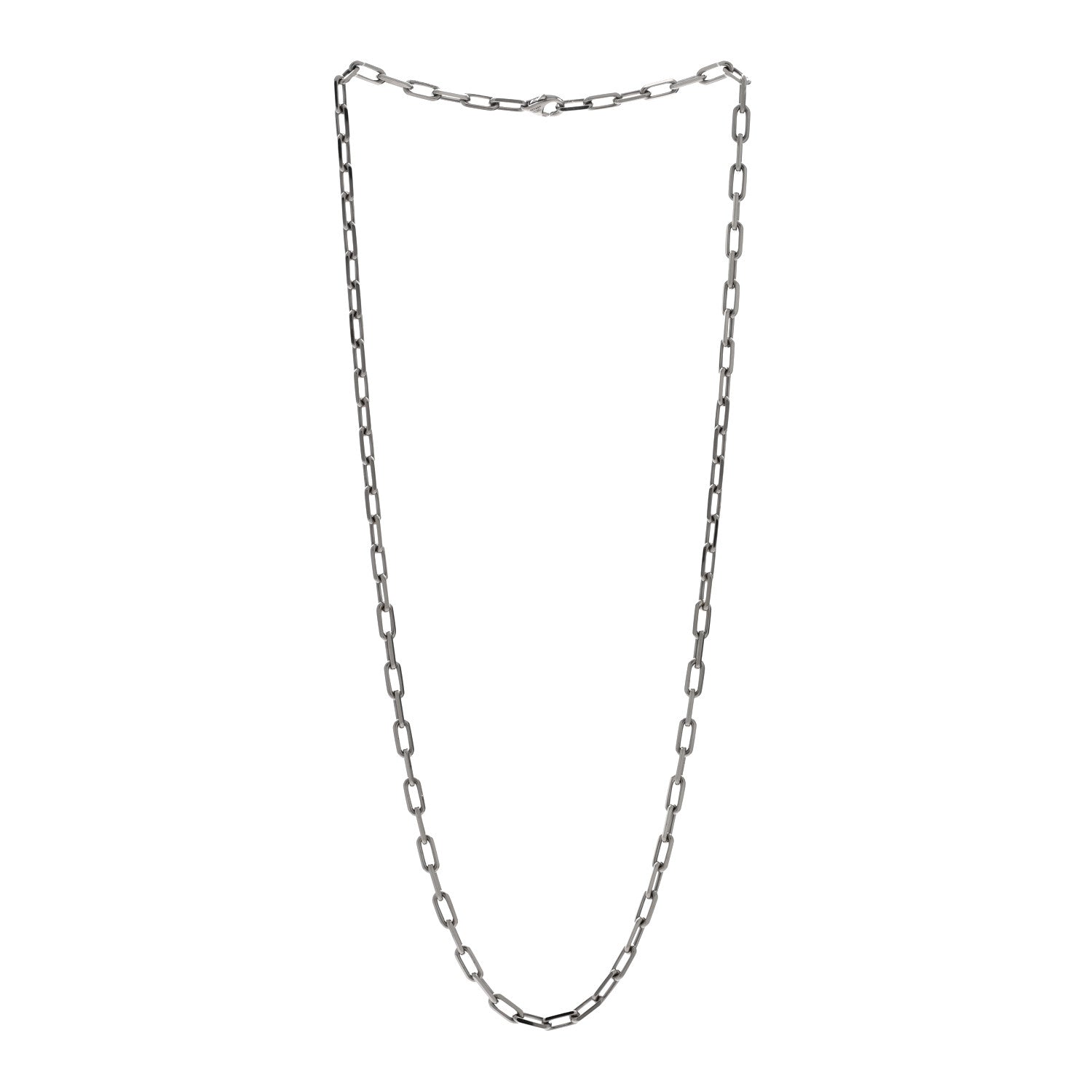 Cartier 18K White Gold SM Santos De Cartier Link Necklace 3 of 5