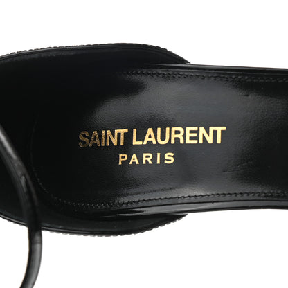 Saint Laurent Patent Calfskin Opyum 110 Sandals 38.5 Black Gold 7 of 10