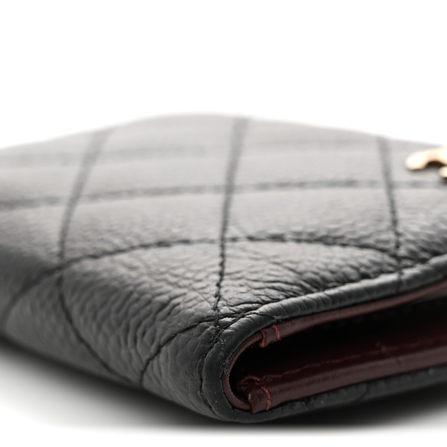 Caviar Quilted Card Holder Wallet Black