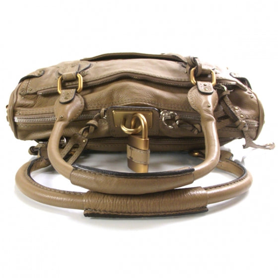 Leather Paddington Large Tote Taupe