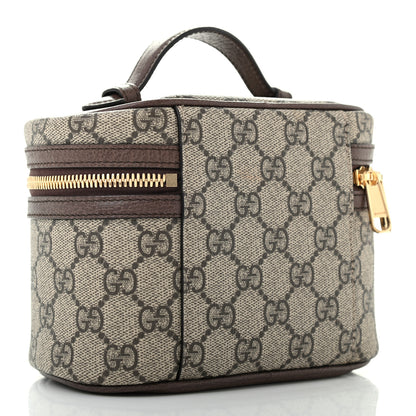 Gucci GG Supreme Monogram Textured Calfskin Web Ophidia Vanity Cosmetic Case Beige Ebony New Acero 3 of 8