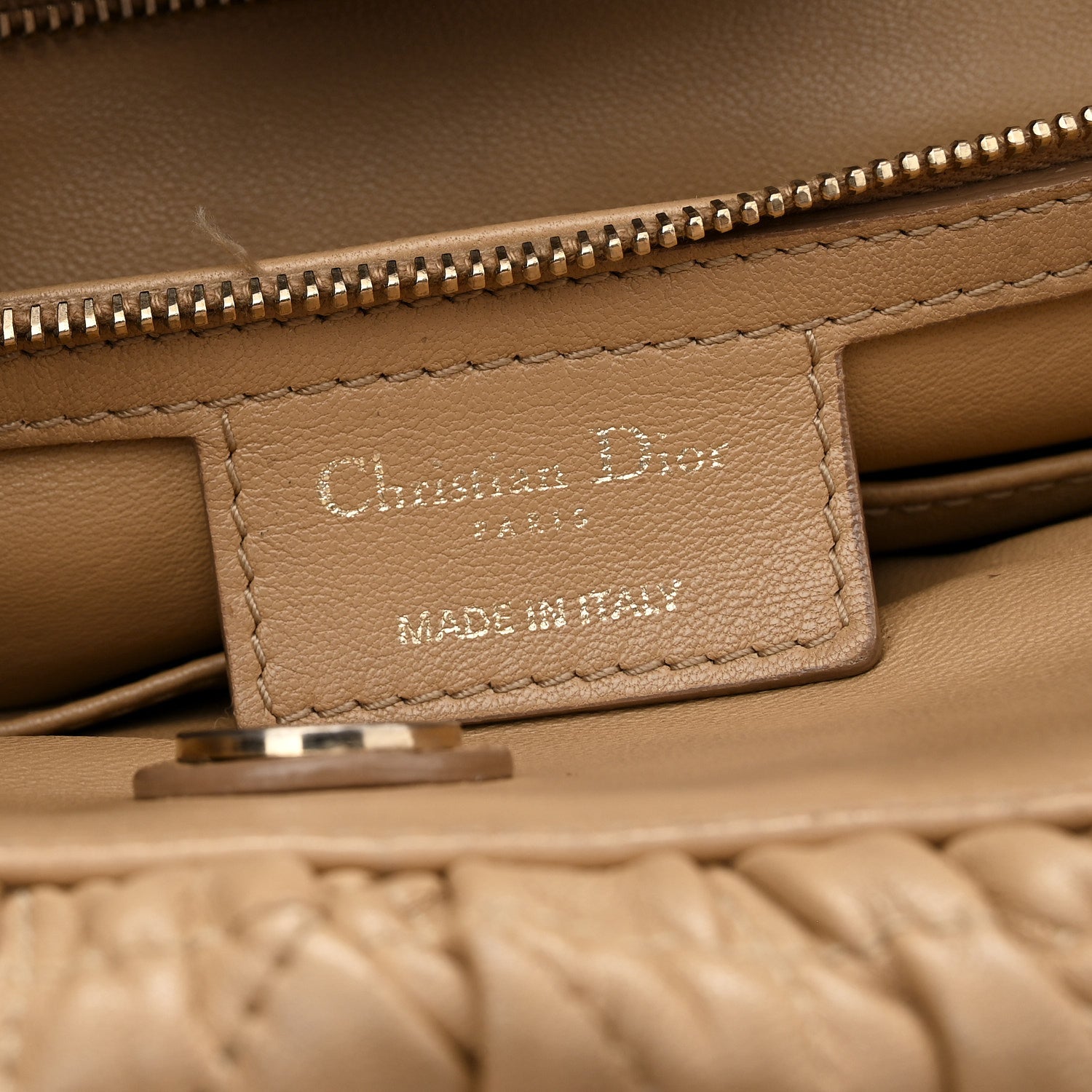 Christian Dior Gaufre Lambskin Cannage Delices Tote Beige 12 of 14