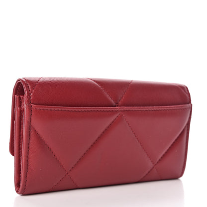 Chanel Goatskin Quilted 19 Flap Wallet Red 3 of 8