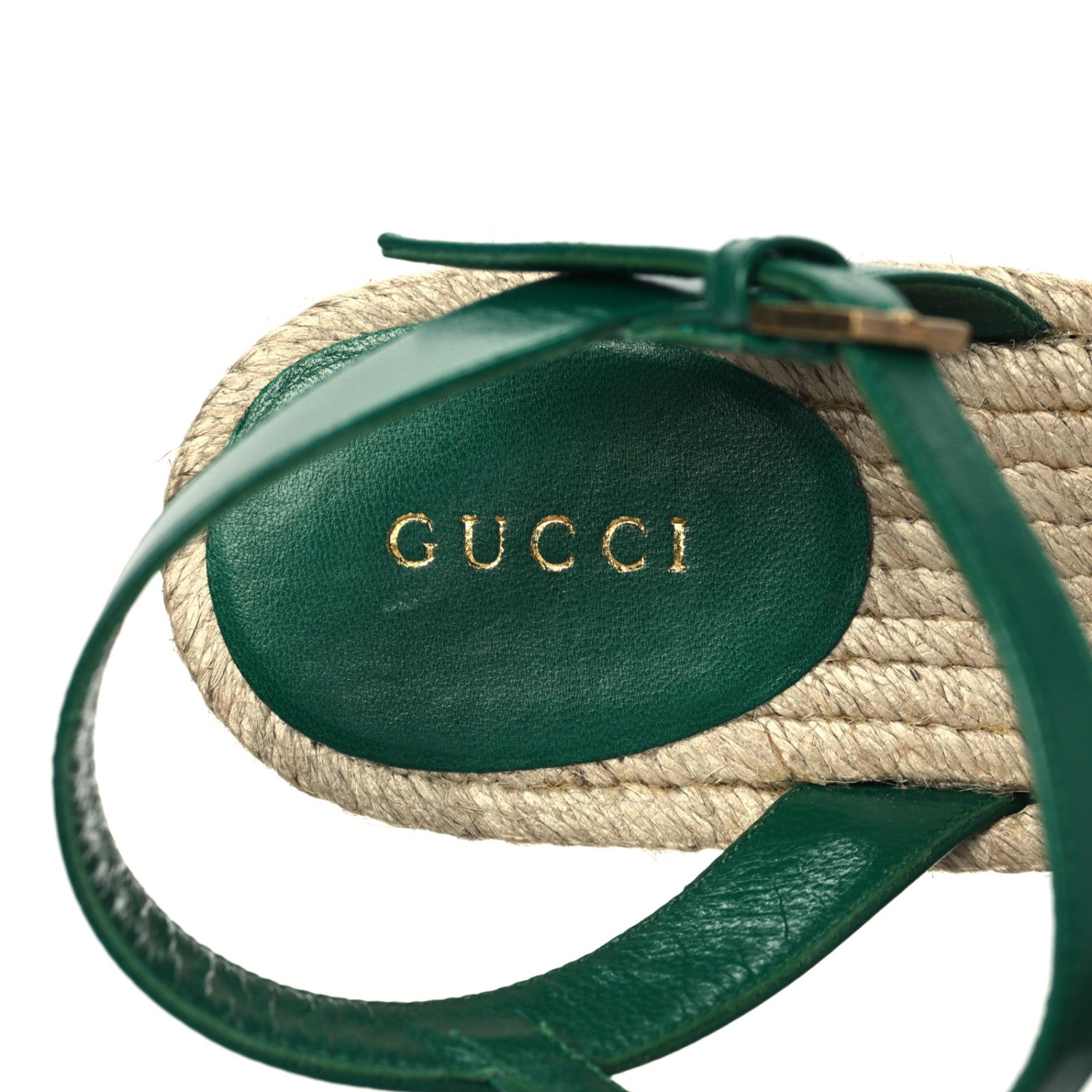 Gucci Cotton Malaga Kid Crochet Pearly GG Lilibeth Espadrille Platform Sandals 39.5 Emerald 7 of 9