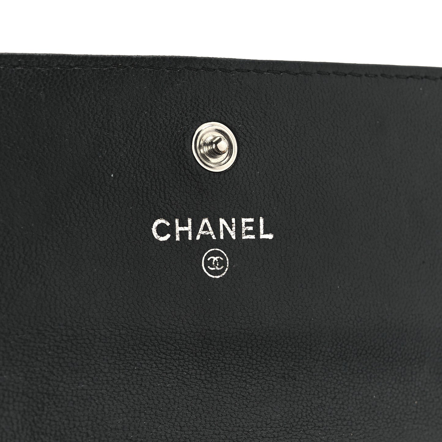 Lambskin Quilted Large Gusset Flap Wallet Black