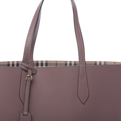 Burberry Grainy Calfskin Haymarket Check Medium Reversible Tote Dusty Pink 17 of 25