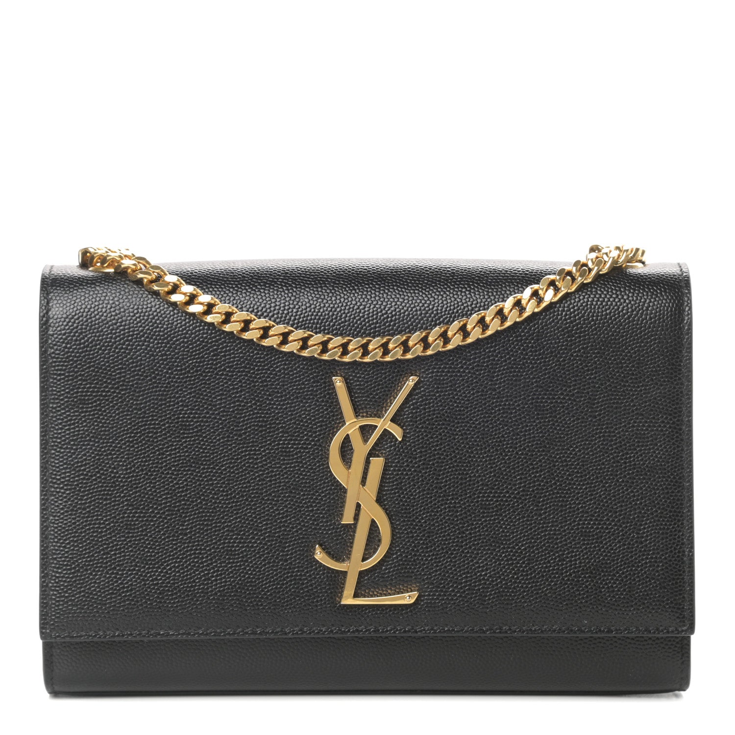 Saint Laurent Grain De Poudre Small Monogram Kate Satchel Black 1 of 12