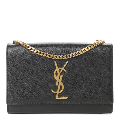 Saint Laurent Grain De Poudre Small Monogram Kate Satchel Black 1 of 12