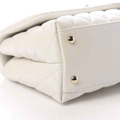 Chanel Iridescent Caviar Quilted Small Coco Handle Flap White 8 of 10