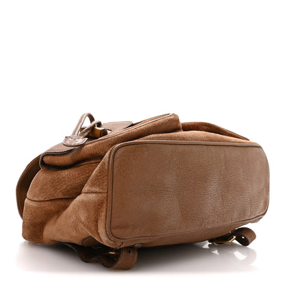Gucci Suede Bamboo Backpack Beige 4 of 11