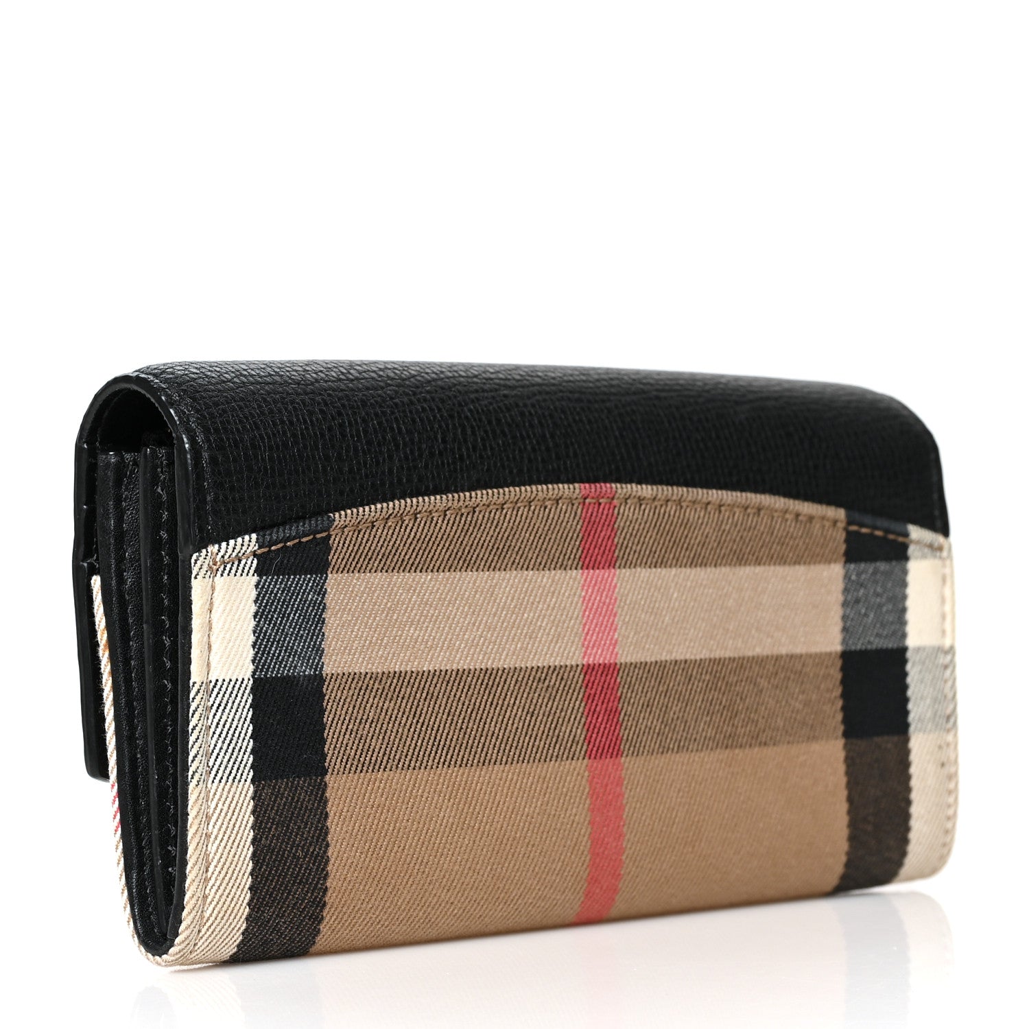 Burberry Calfskin House Check Porter Continental Wallet Black 3 of 9