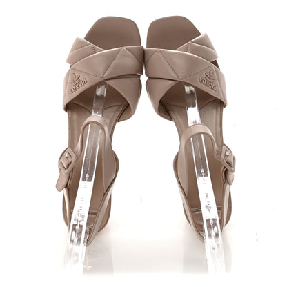 Prada Nappa Logo Quilted Crisscross Platform 20/65mm Sandals 40 Ninfea 4 of 18