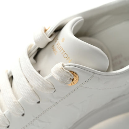 Louis Vuitton Calfskin Monogram Debossed Time Out Sneakers 38 White 9 of 14