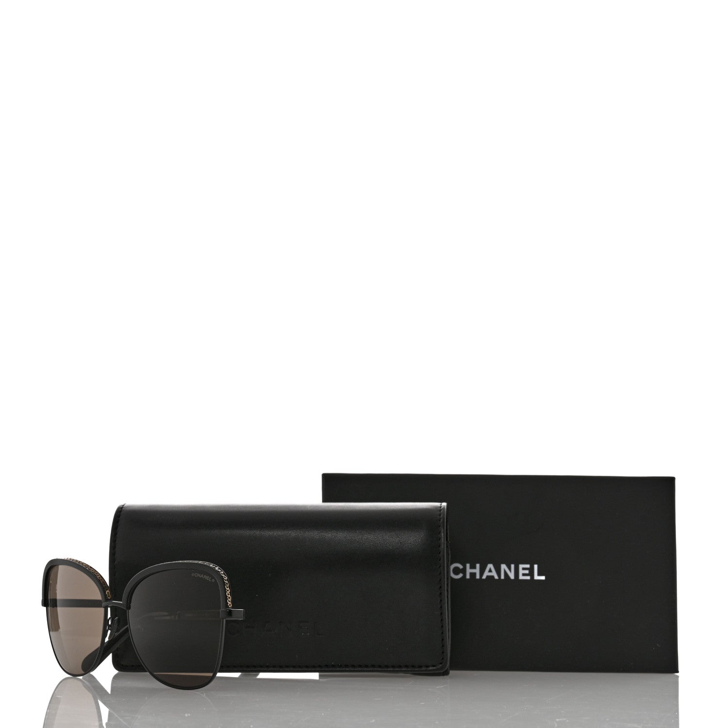 CHANEL サングラス 0CH4270 ケース付き Chanel Square Frame Sequin Sunglasses 4270 Black 1242385