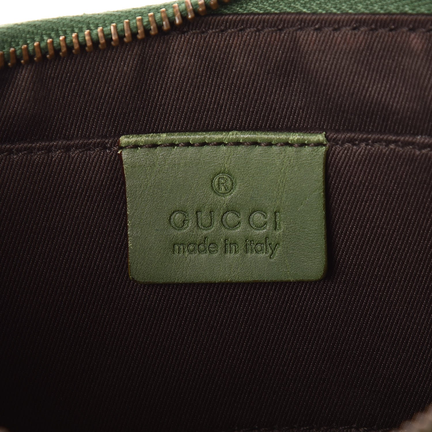 Gucci Suede Monogram Horsebit Nail Chain Pochette Green 6 of 9