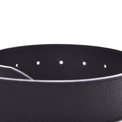 Gucci Textured Dollar Calfskin Nickel Double G 40mm Belt 110 44 Black 6 of 6