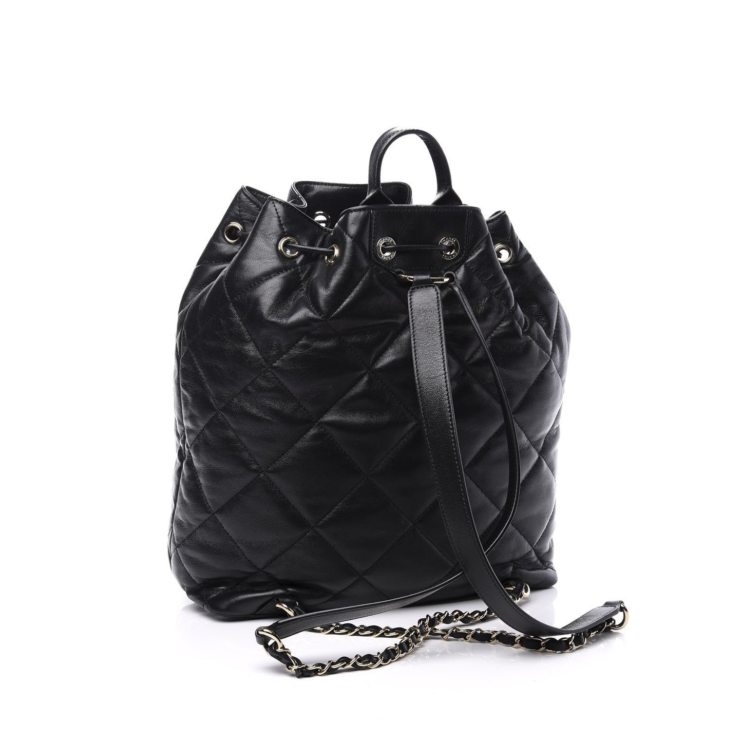 Lambskin Quilted Backpack Black