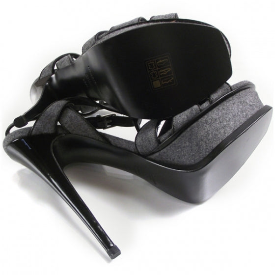 Saint Laurent Flannel Tribute Platform Sandals 38.5 4 of 6