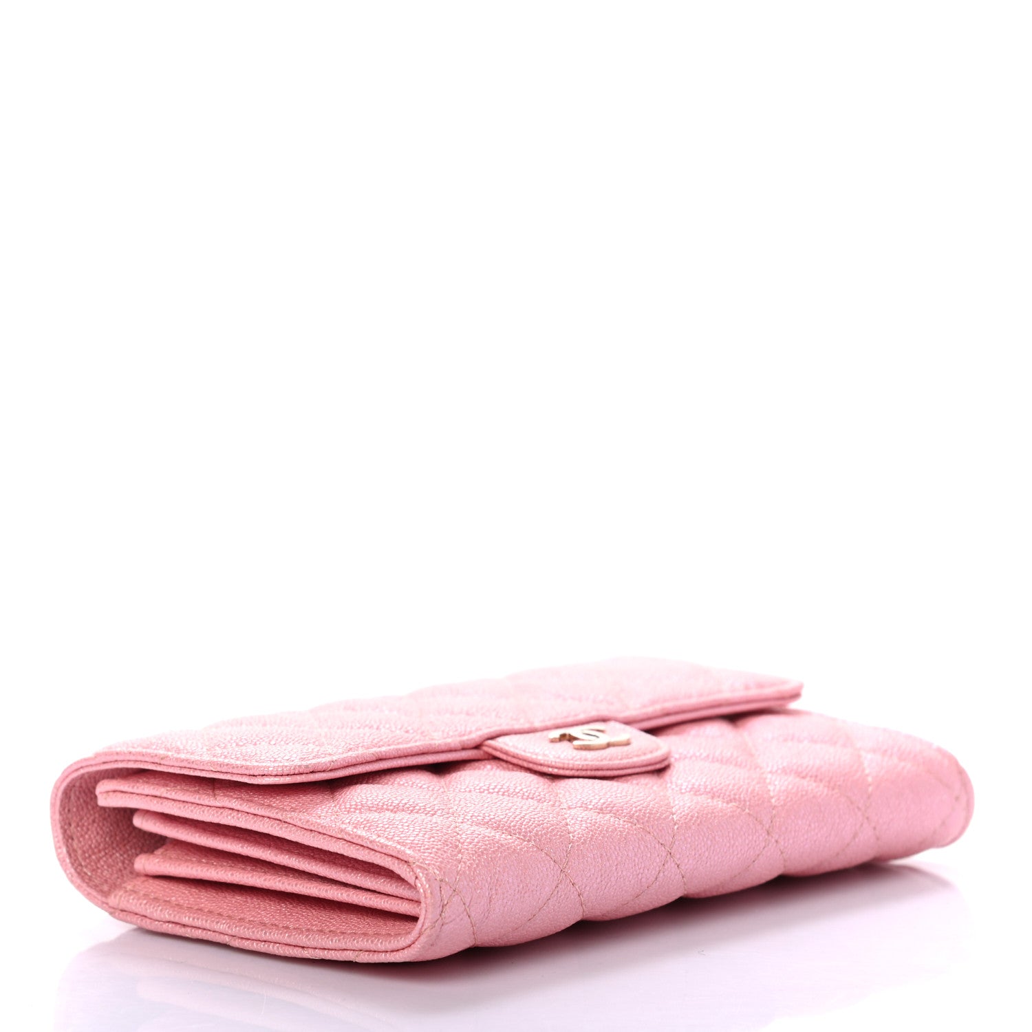 Chanel Iridescent Caviar Quilted Medium Flap Wallet Rose Pink 4 of 8