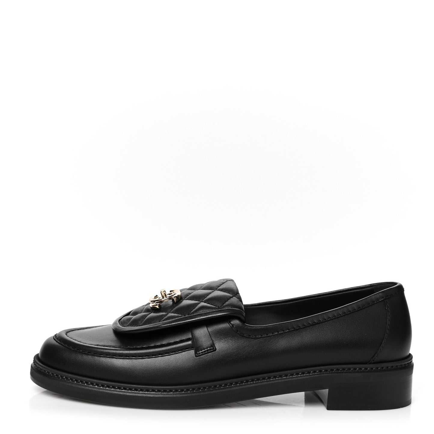 Lambskin Quilted CC Turnlock Loafers 42 Black