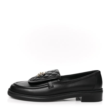 Chanel Lambskin Quilted CC Turnlock Loafers 42 Black 1 of 9