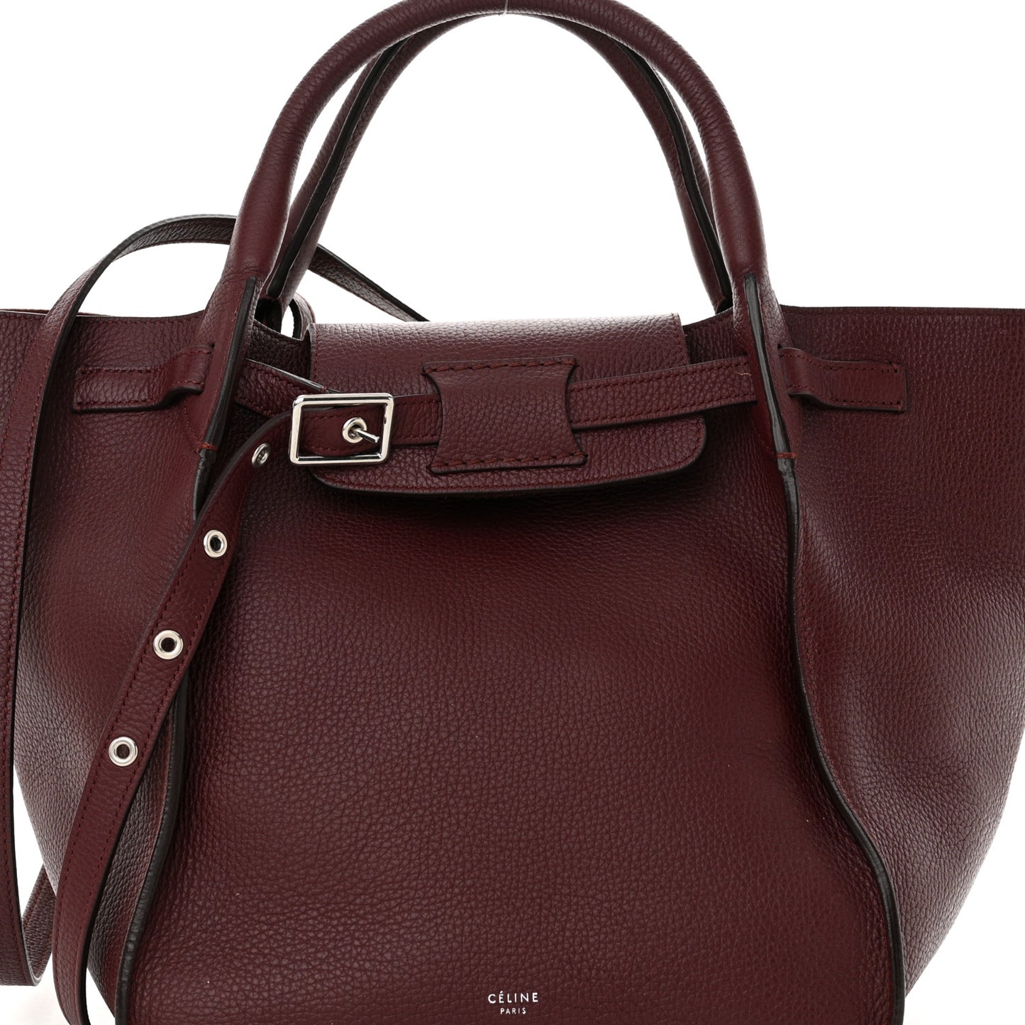 Supple Grained Calfskin Small Big Bag Wine