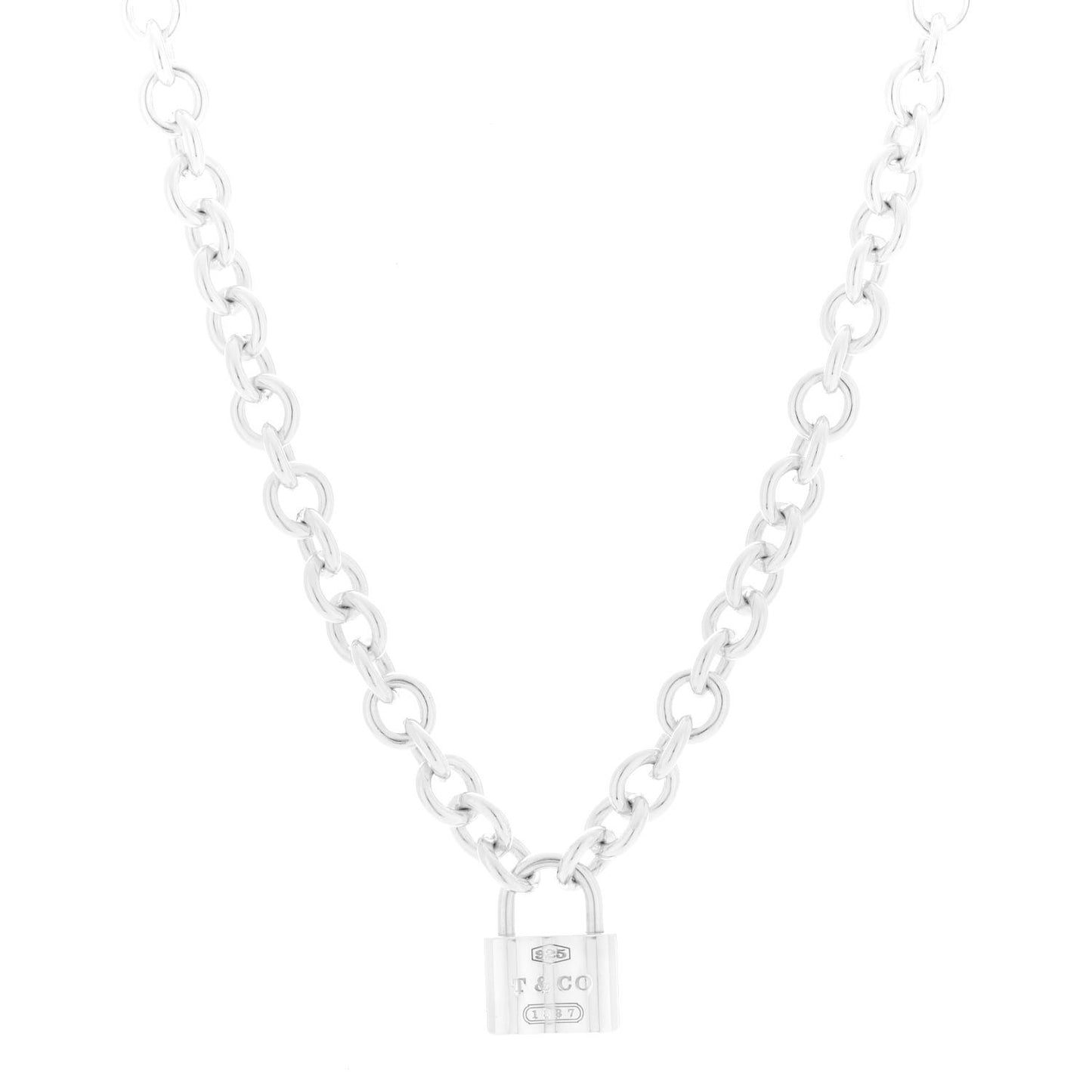 Sterling Silver 1837 Lock Charm Necklace