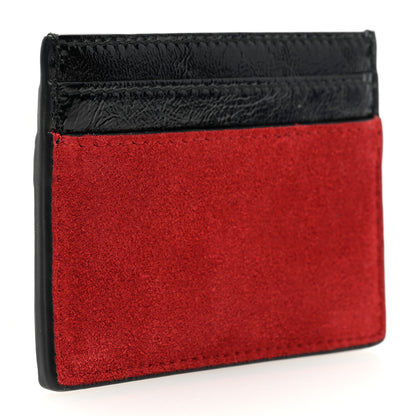 Gucci Suede Patent Ophidia Card Holder Hibiscus Red Black 3 of 6