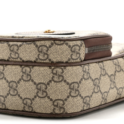 Gucci GG Supreme Monogram Mini Neo Vintage Double Zip Messenger Bag Beige New Acero Crop 10 of 11