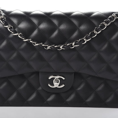 Chanel Lambskin Quilted Jumbo Double Flap Black 8 of 10