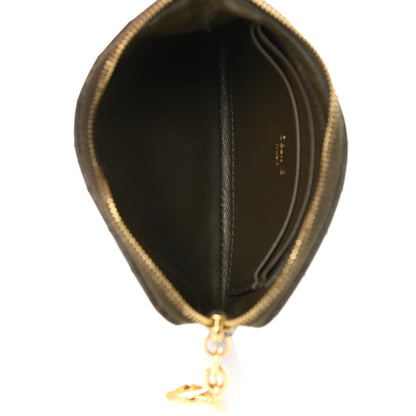 Celine Calfskin Quilted C Charm Coin Card Pouch Khaki 5 of 7