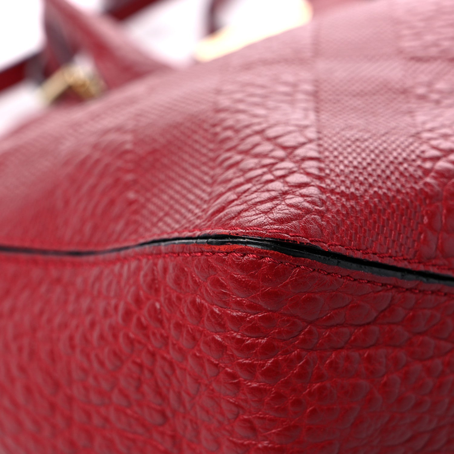 Burberry Heritage Grain Check Embossed Medium Dewsbury Tote Military Red 7 of 13