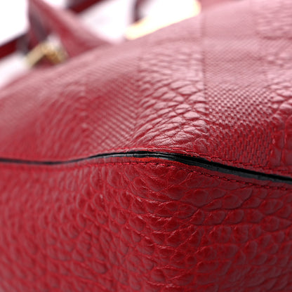 Burberry Heritage Grain Check Embossed Medium Dewsbury Tote Military Red 7 of 13