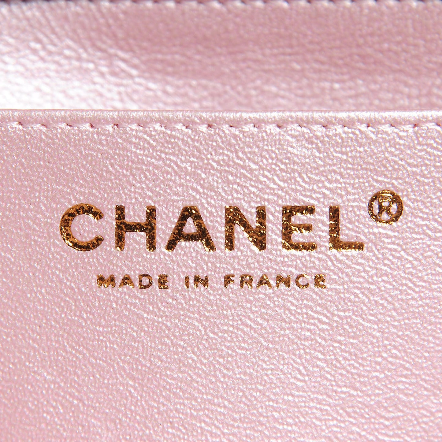 Metallic Goatskin Quilted Mini Rectangular Flap Pink