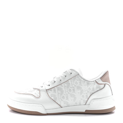 Christian Dior Calfskin Oblique Laser Perforated Dior One Low Sneakers 39.5 Off White Nude 1 of 9