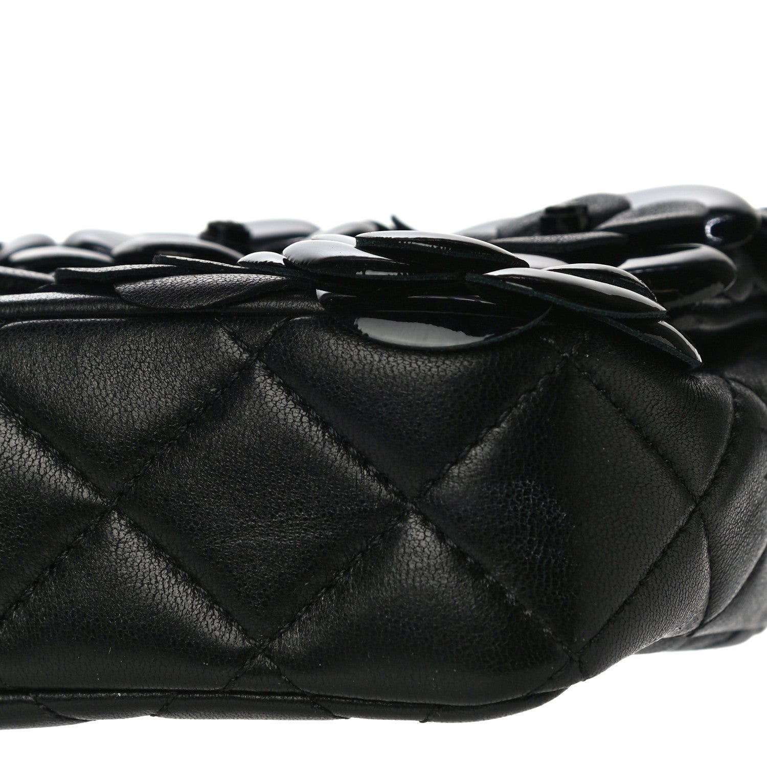 Chanel Lambskin Patent Mini Camellia Flap Black 9 of 9