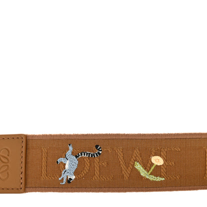 Loewe X SUNA FUJITA Calfskin Lemur Jacquard Anagram Strap Brown 3 of 5