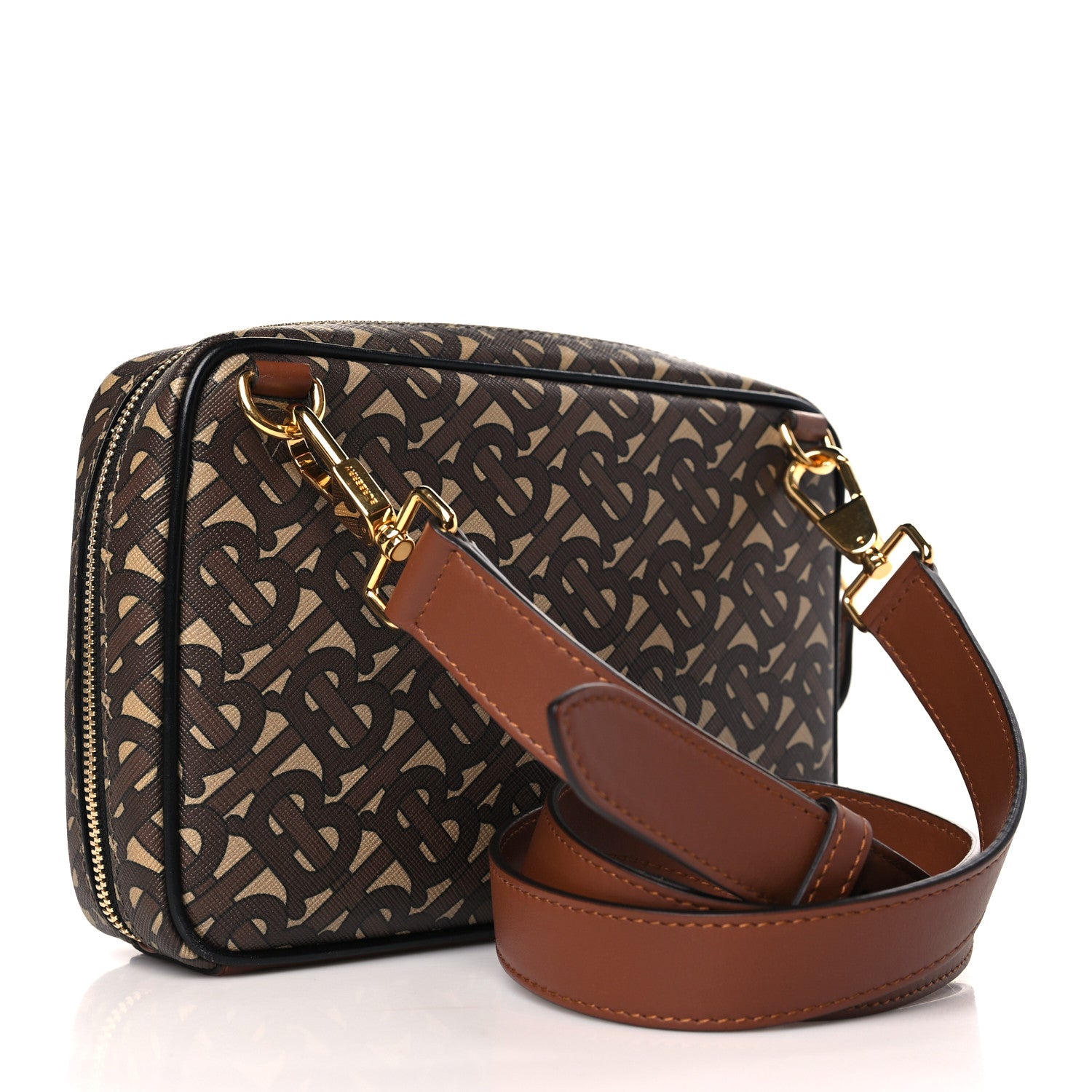 Burberry E-Canvas Monogram Camera Bag Bridle Brown 3 of 8