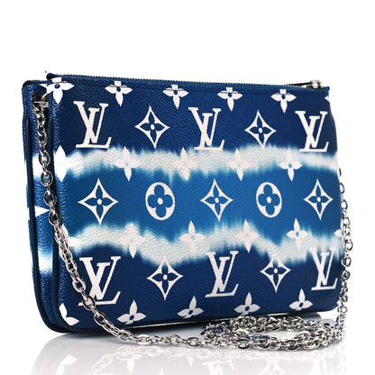 Louis Vuitton Monogram Giant Escale Double Zip Pochette Blue 3 of 11