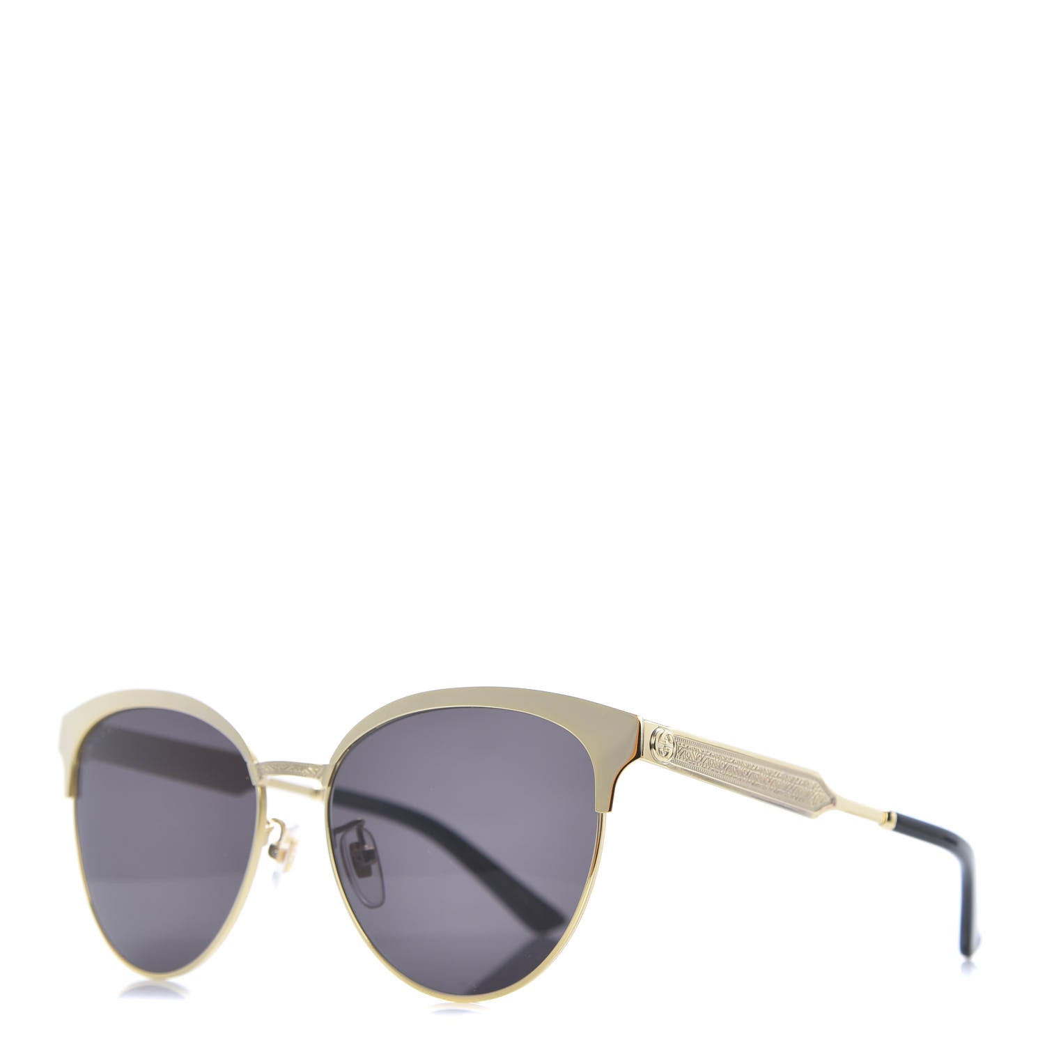 Gucci Round Metal GG0074S Sunglasses Gold 1 of 9