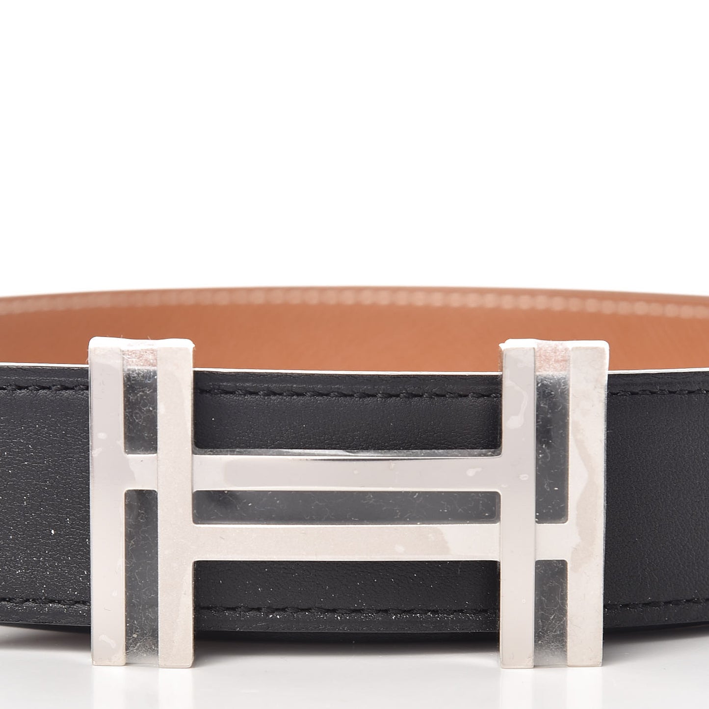 Swift Epsom 32mm Au Carre H Belt 95 Black Gold