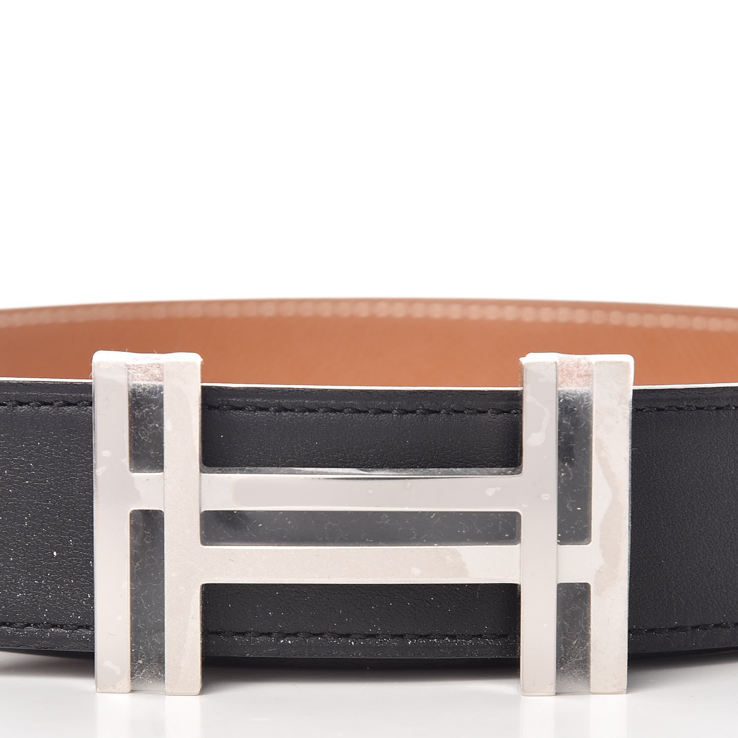 Hermes Swift Epsom 32mm Au Carre H Belt 95 Black Gold 7 of 8