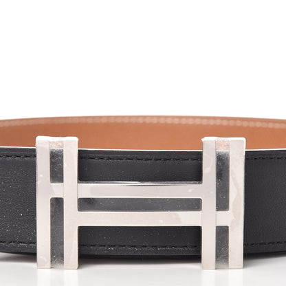 Hermes Swift Epsom 32mm Au Carre H Belt 95 Black Gold 7 of 8