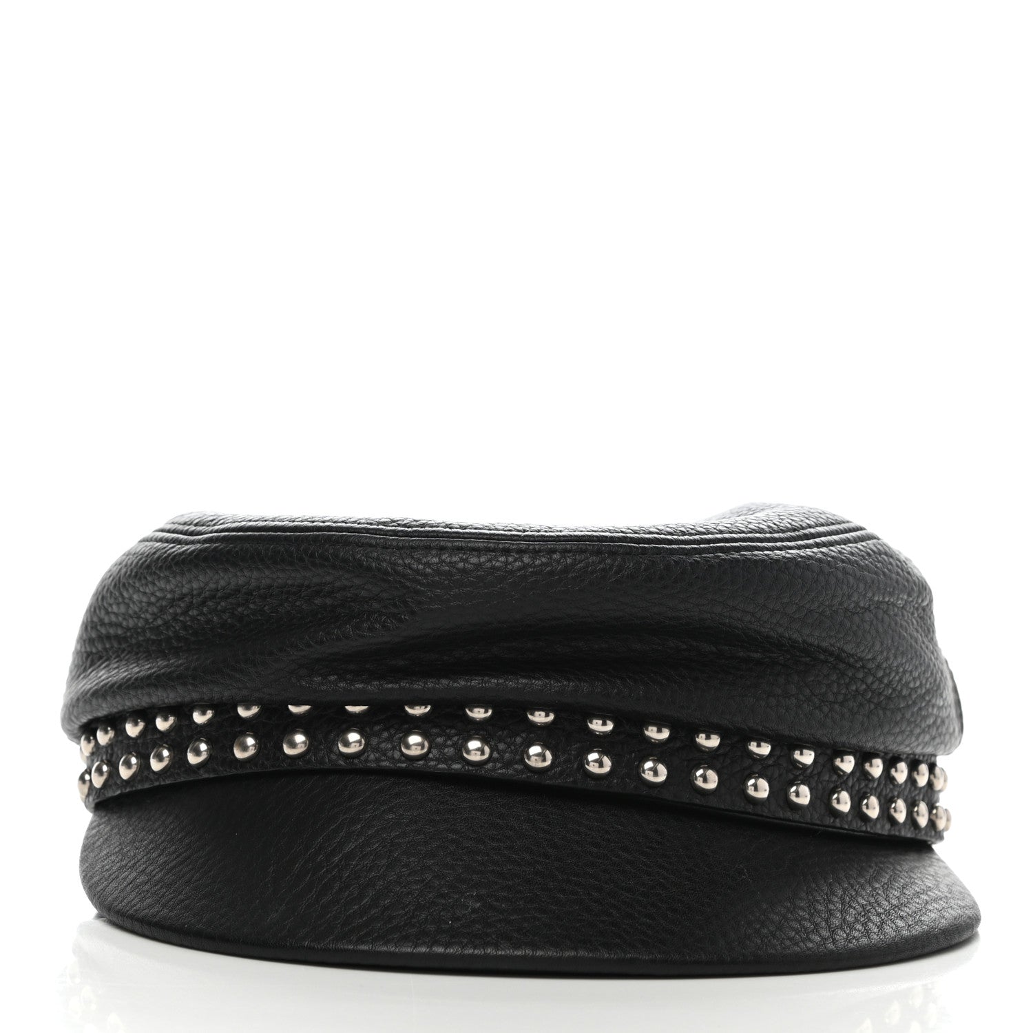 Gucci Calfskin Studded Cellarius Hat M Black 3 of 8