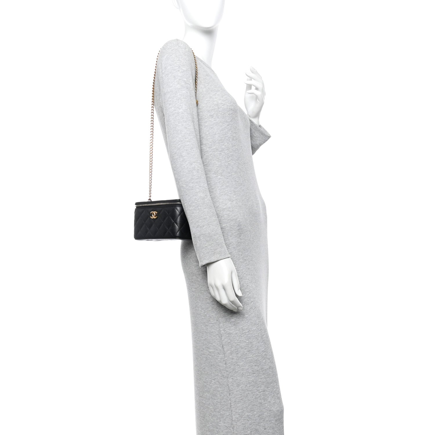 Chanel Caviar Quilted Sweetheart Vanity Case Black 2 of 13